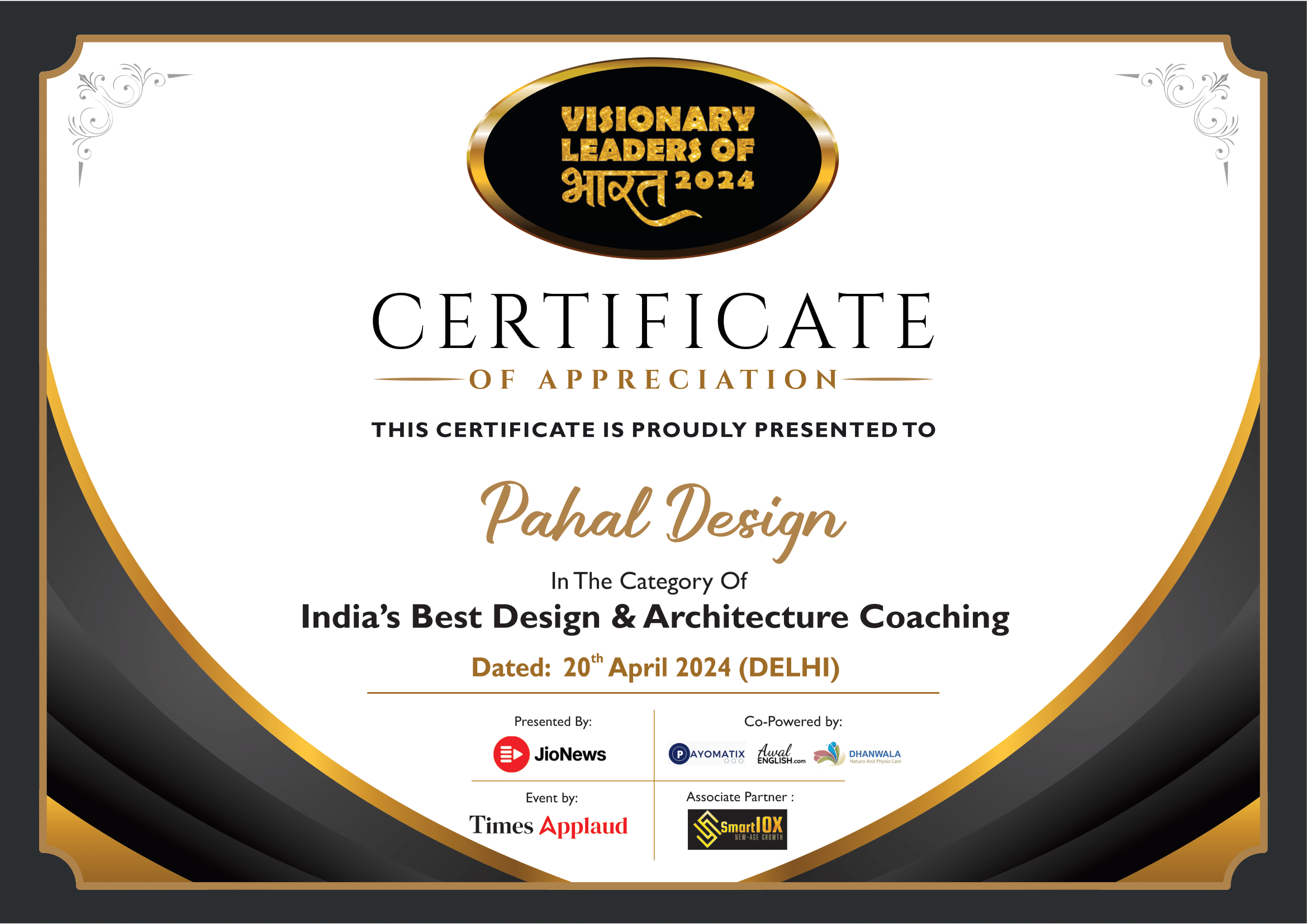 Best Design & Architecture Coaching award 2024