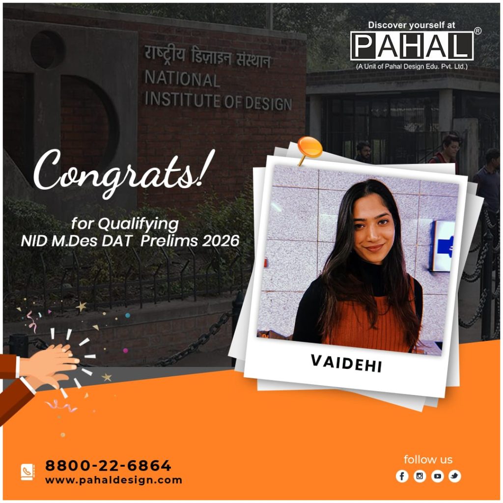 Qualified NID M.des DAT Prelims 2026 student