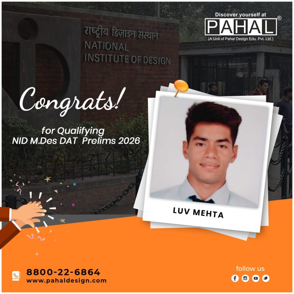 Qualified NID M.des DAT Prelims 2026 student