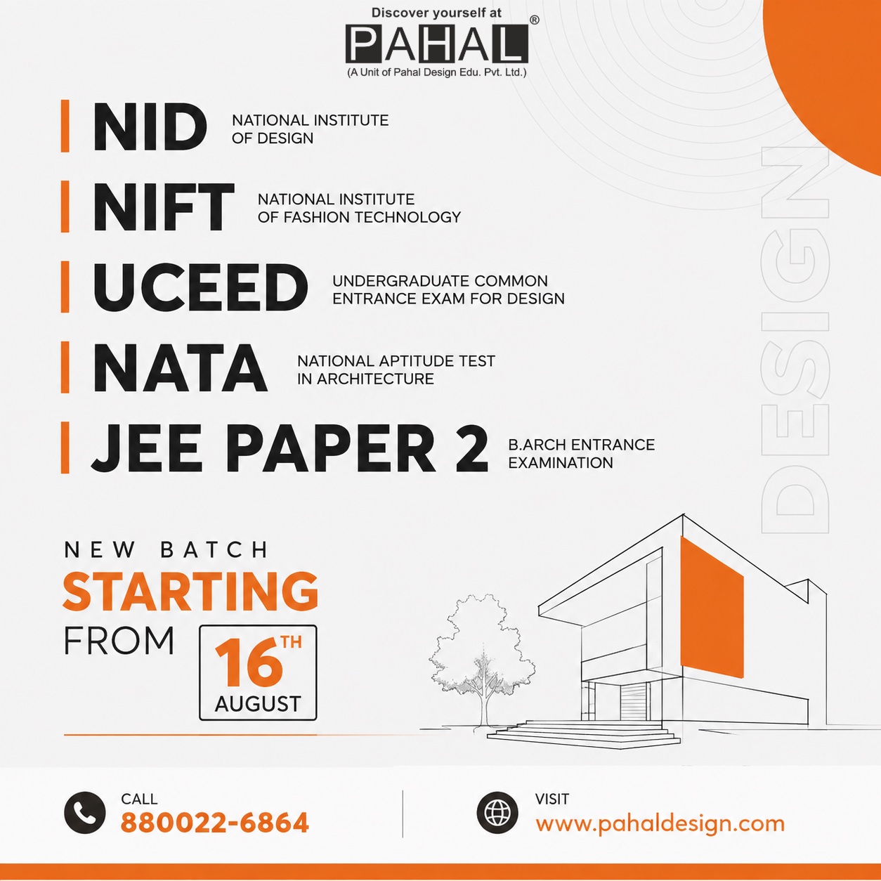 NID, NIFT, UCEED, NATA & JEE Paper 2 Coaching 2026 | Pahal Design
